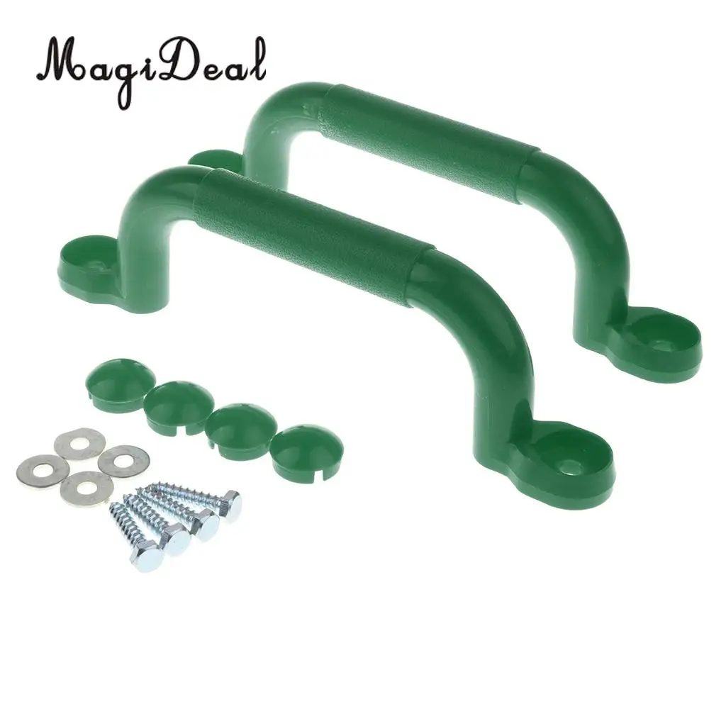4 Pairs Durable Plastic Safety Nonslip Handle with Fixing Screws Kits Kids Outdoor Climbing Frame Wall Accessory
