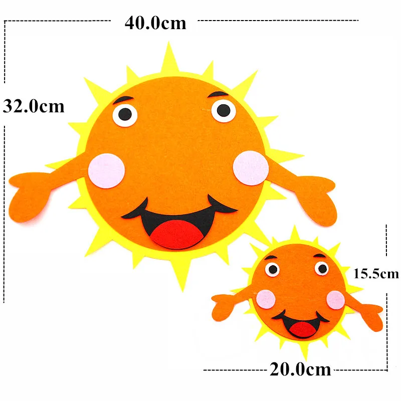 Смайлик солнце Войлок Ткань Материал DIY Детская комната ремесло ювелирные изделия ручная работа малыш игрушка для детей украшение дома милый солнце Войлок ремесло