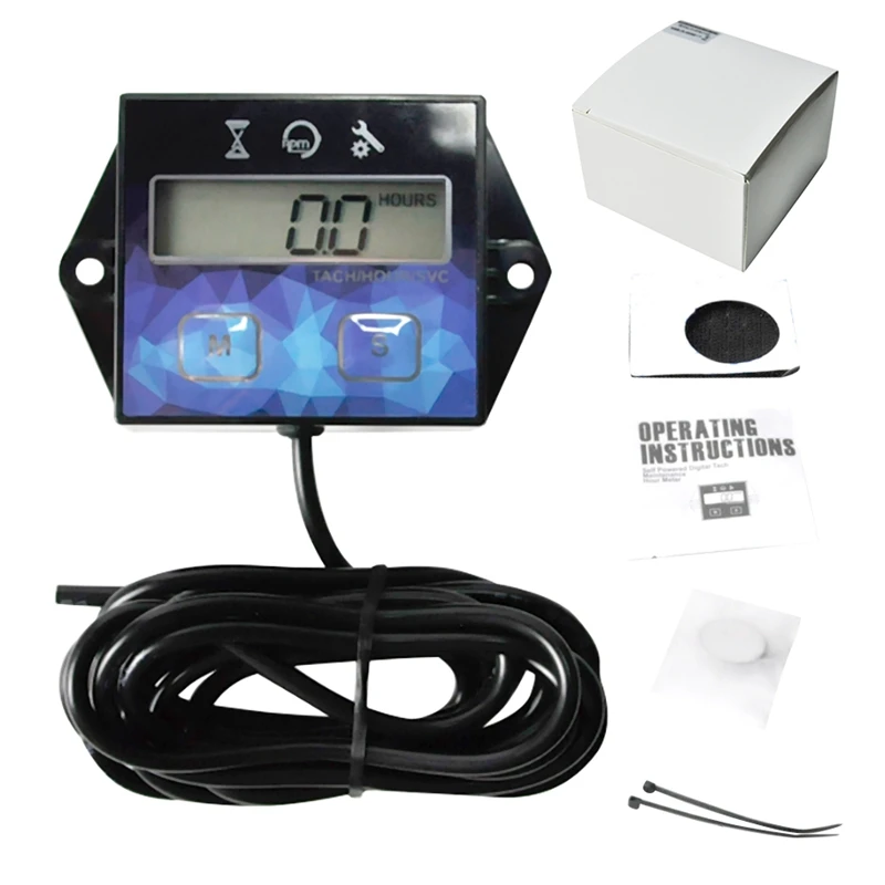 New-Self Powered Engine Digital Maintenance Tachometer Hour Meter For Lawn Mower Generator Dirtbike Motorcycle Outboard Marine