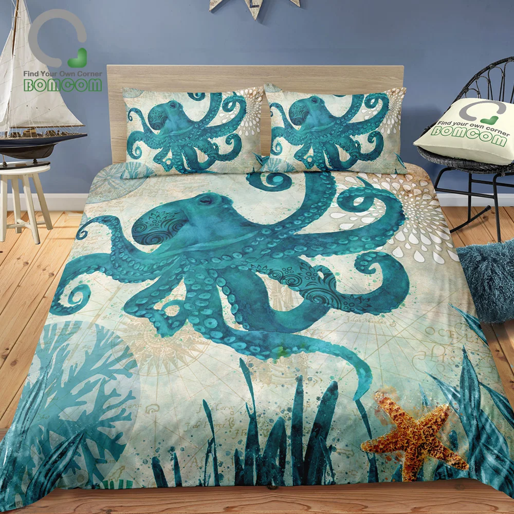 Bomcom 3d Digital Printing Bedding Set The Monterey Bay Octopus