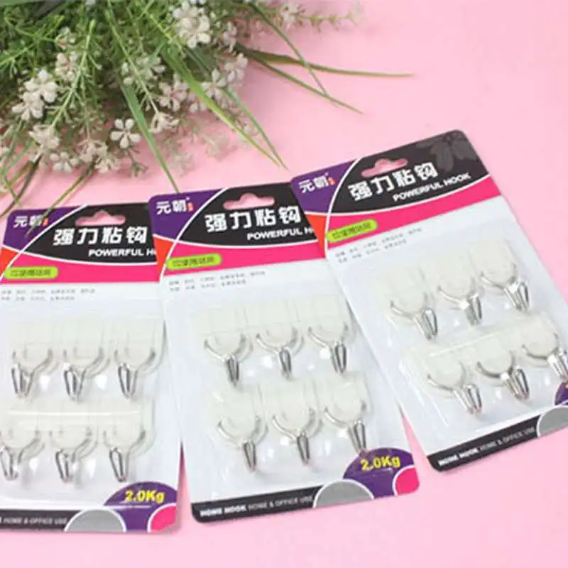 

1Set/6PCS Self-Adhesive Home Wall Hanger Strong Sticky Hook Bathroom Towel Holder Creative