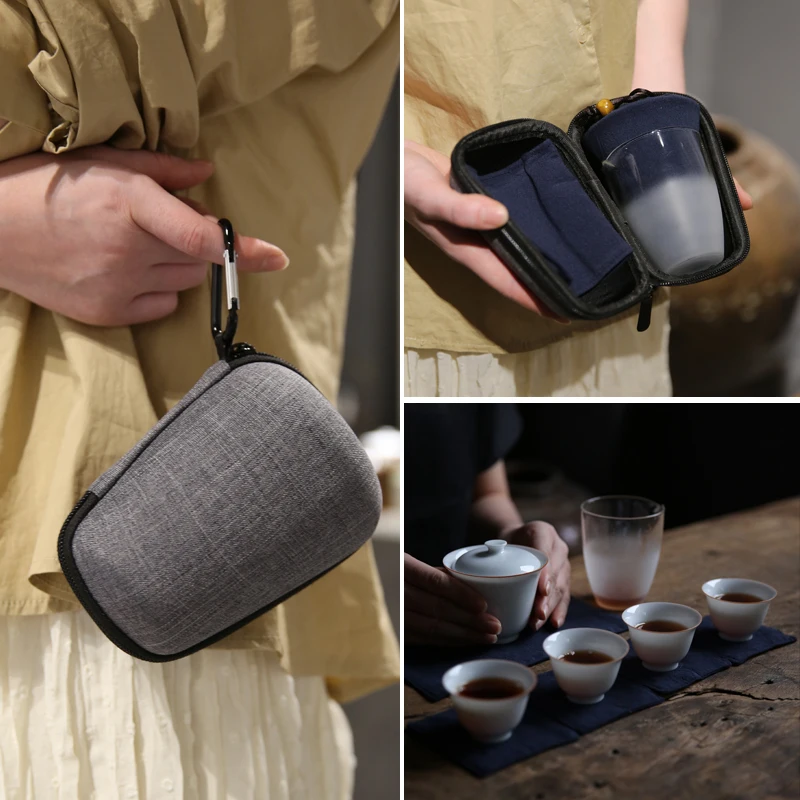 TANGPIN ceramic teapot kettle gaiwan teacups chinese teaware portable travel tea set with travel bag