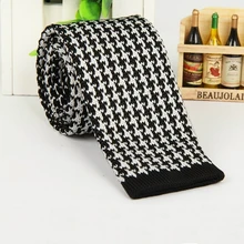 Мужские черные и белые галстуки с узором, классический вязаный галстук, узкие Вязаные Галстуки мальчишник, деловой ГАЛСТУК ZZLD335