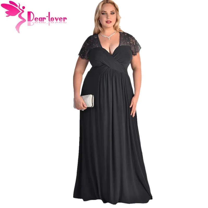 Dear lover вечерние Longo Vestidos Большие женские черные кружевные хомут со складками