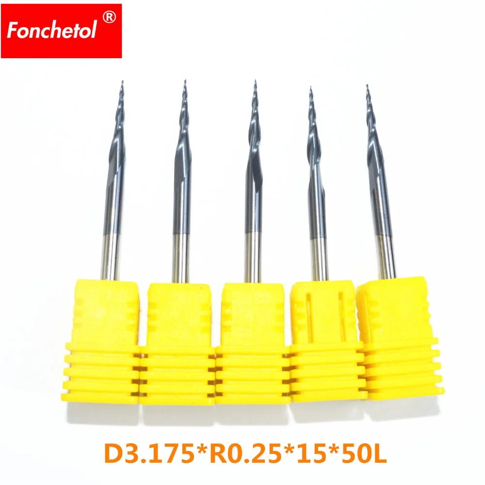3 175 * R0.25 15C 50l фрезерный станок с ЧПУ для дерева коническая Концевая фреза