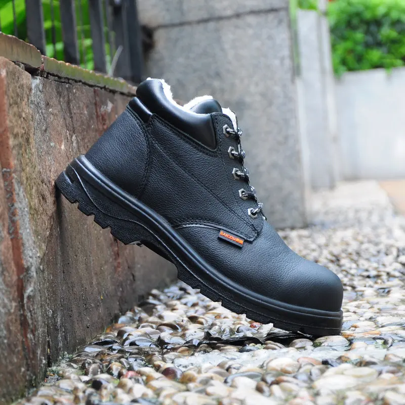 Мужская промышленная черная зимняя рабочая обувь со стальным носком, прочная зимняя надежная обувь для мужчин