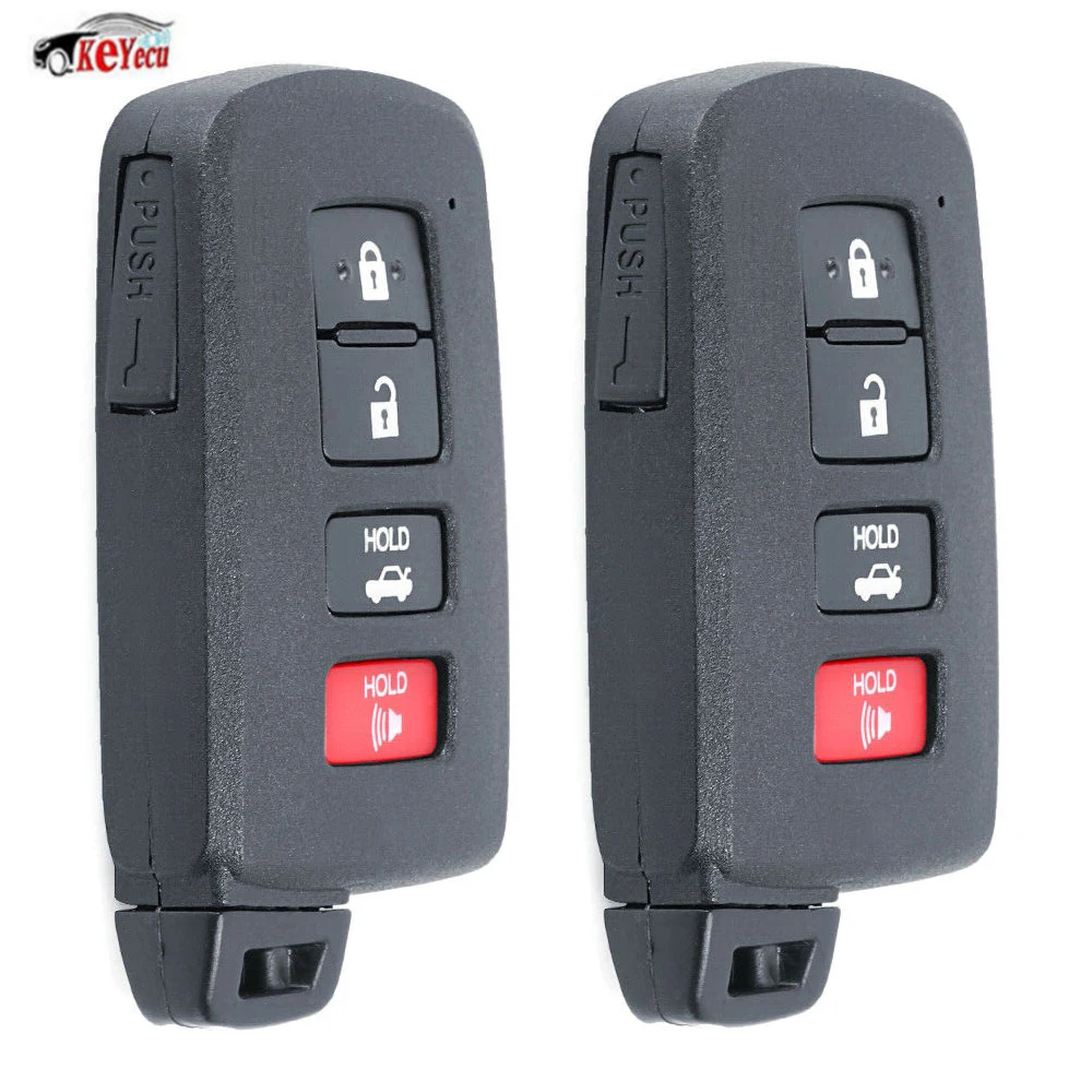 

KEYECU 2 Pcs/lot Replacement Remote Key Shell Case Fob 4 Button for Toyota Corolla Avalon Camry - HYQ14FBA