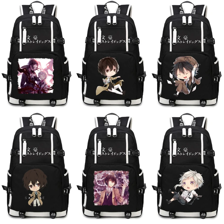 Bungo Stray DogsBackpack аниме Nakajima atсуши дазай Осаму Косплей нейлоновая школьная сумка