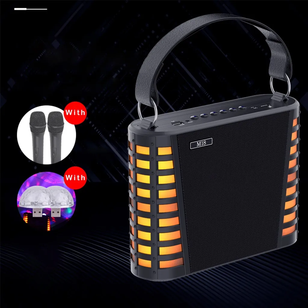 

Diacritical Double Speakers Portable Bluetooth 4.2 Singing Speaker With Microphone Speaker Mobile Phones Tablets Plug-in Card