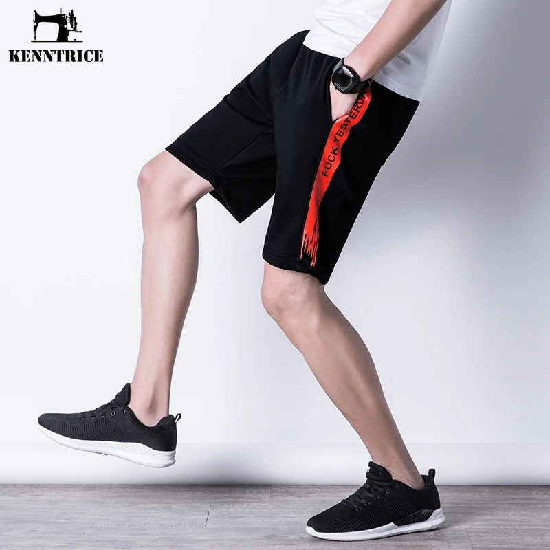 KENNTRICE летние быстросохнущие шорты мужские свободные пляжные шорты Уличная лоскутное письмо шорты мужские