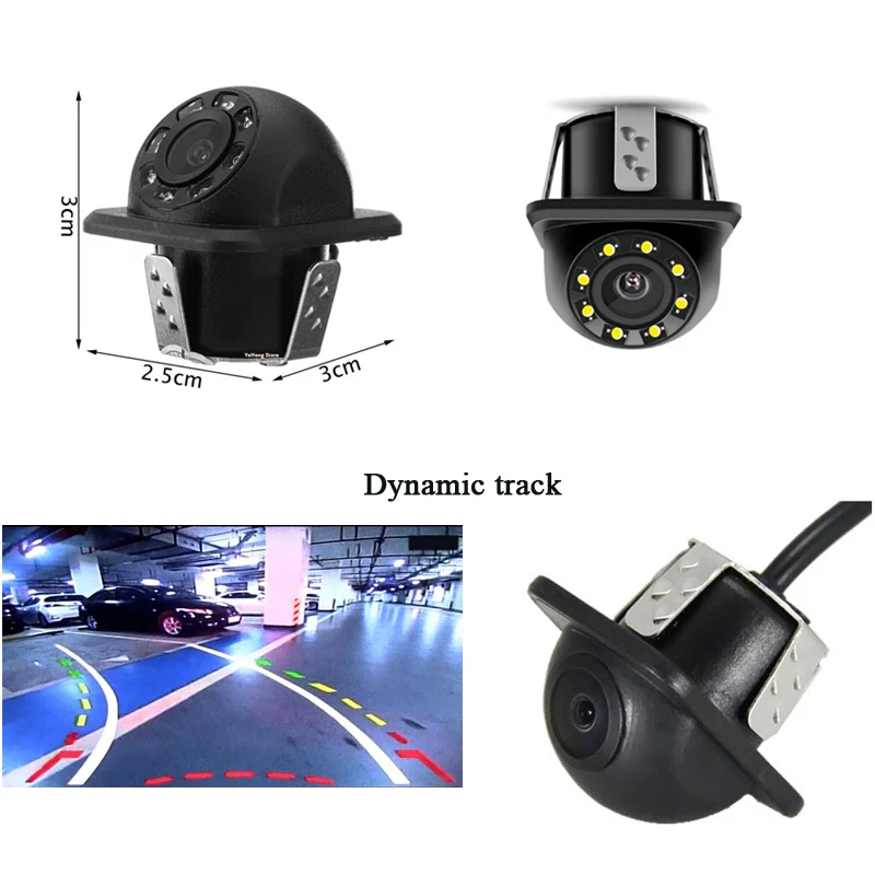 

2018 Intelligent Tracks Dynamic Guidance Rear View Camera Parking Assistance LED IR Infrared Waterproof Backup cam camera