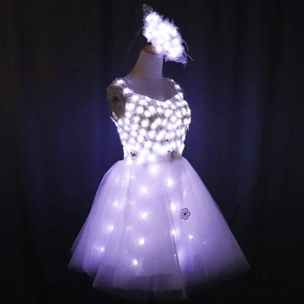 

New Arrival Bride Light Up Luminous Clothes LED Costume Ballet Tutu Led Dresses For Dancing Skirts Wedding Party