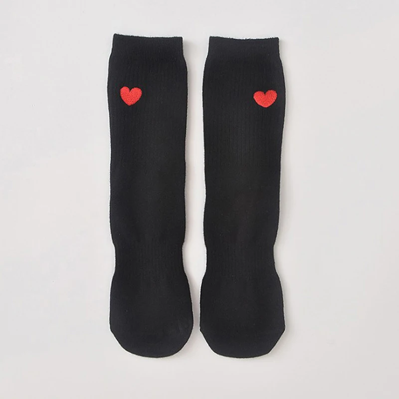 Heart Shaped Embroidery Socks Japanese Style Kawaii Envelope Patter Cotton Sock Black White Yellow Socks