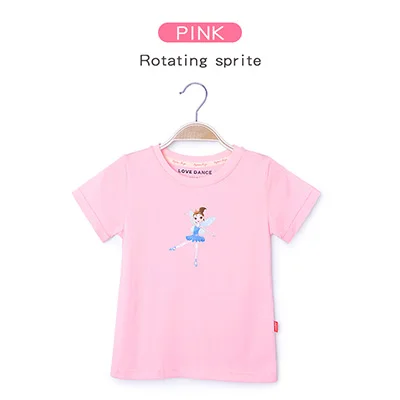 Summer Girls Printed Shirt Kids Full Cotton T Shirt Short Sleeve Top Children Sport Yoga Jogging Fitness Tees Black White Pink - Color: Purple