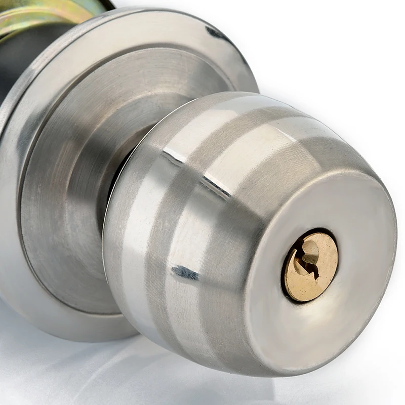 

5831 Satin Stainless Steel Ball shape style Door lock bedroom room bathroom lock with handle lock