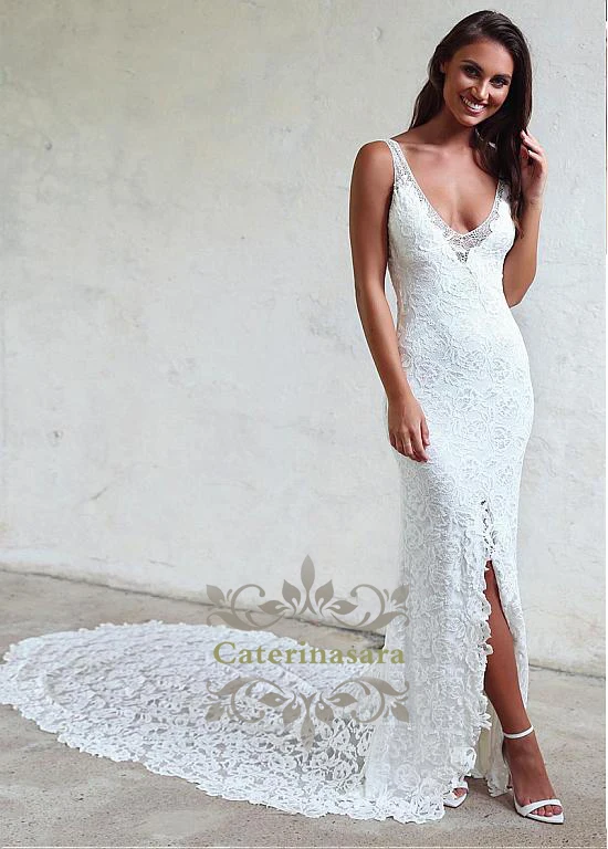 Light lace wedding dress Clearance