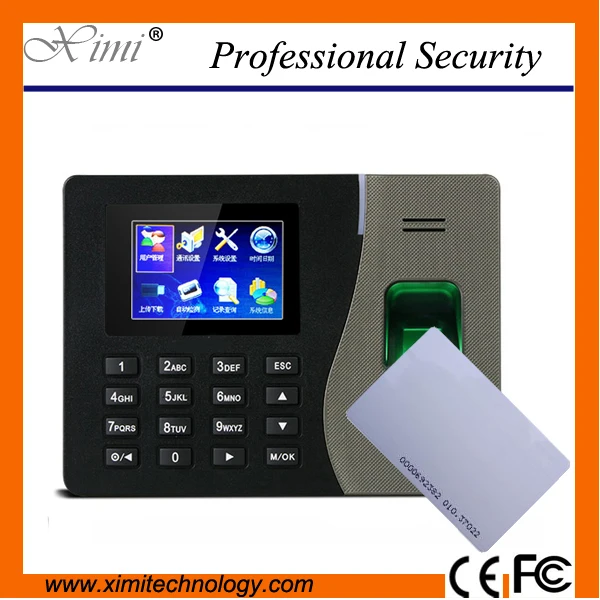 

Biometric Fingerprint Time Attendance Clock ZK 125Khz RFID Time Recorder Employee Manage Time Clock with Built-in battery