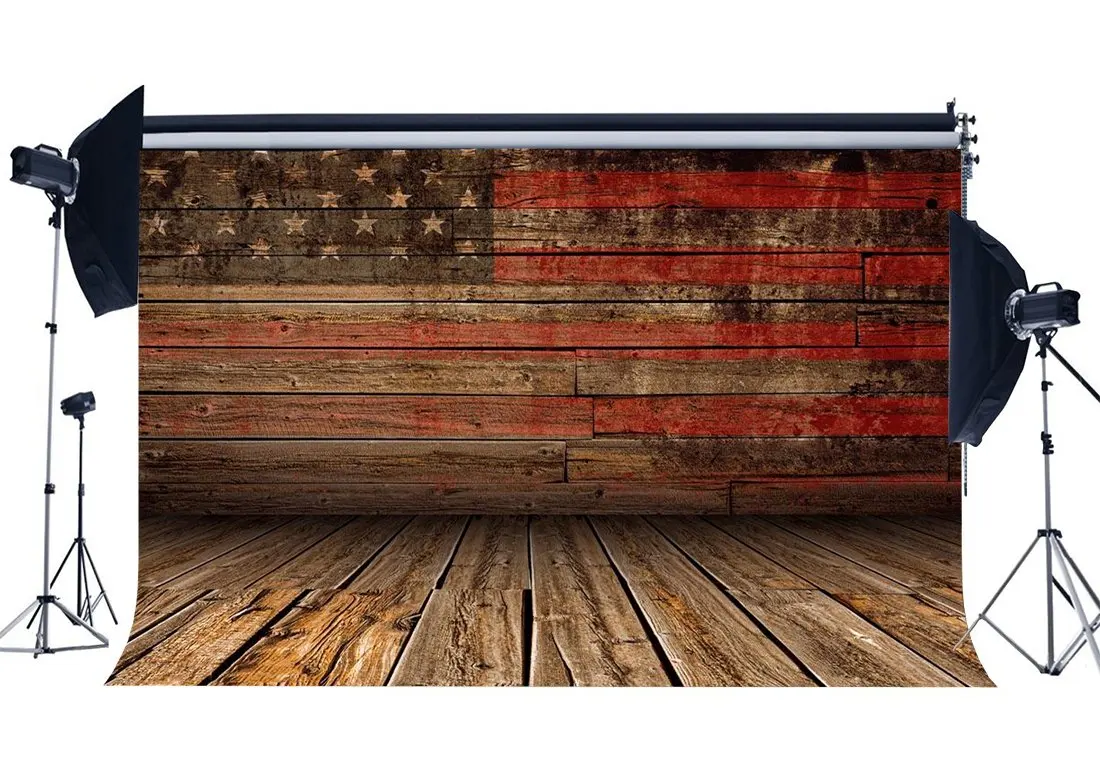

Shabby American Flag Backdrop Vintage Stripes Wood Board Rustic Wooden Floor Photography Background