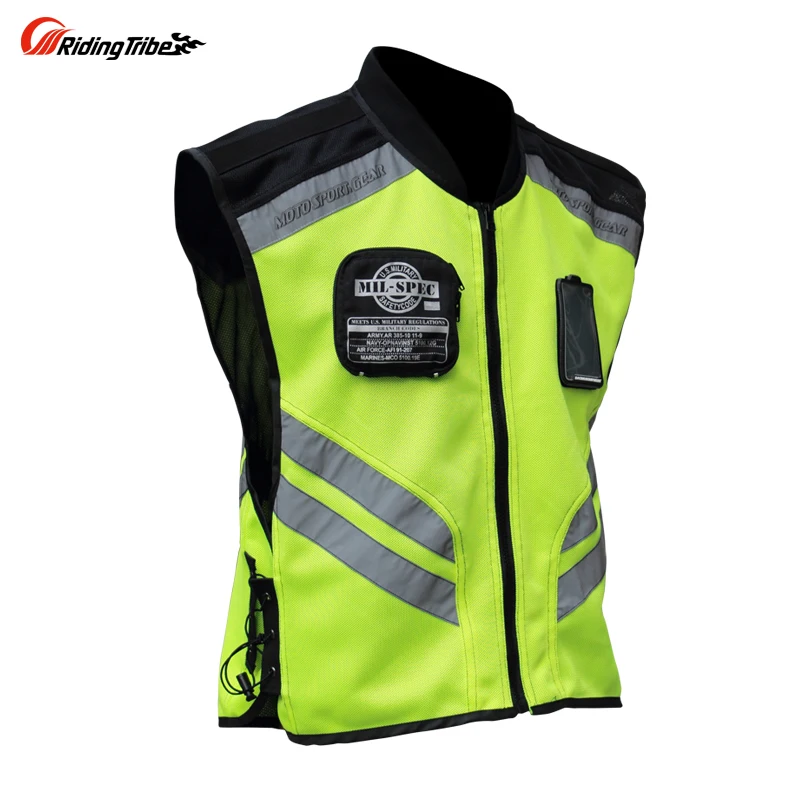 2016 Moto equitazione abbigliamento refective vest gilet di sicurezza fit uomini e donne verde taglia M-XXXL.