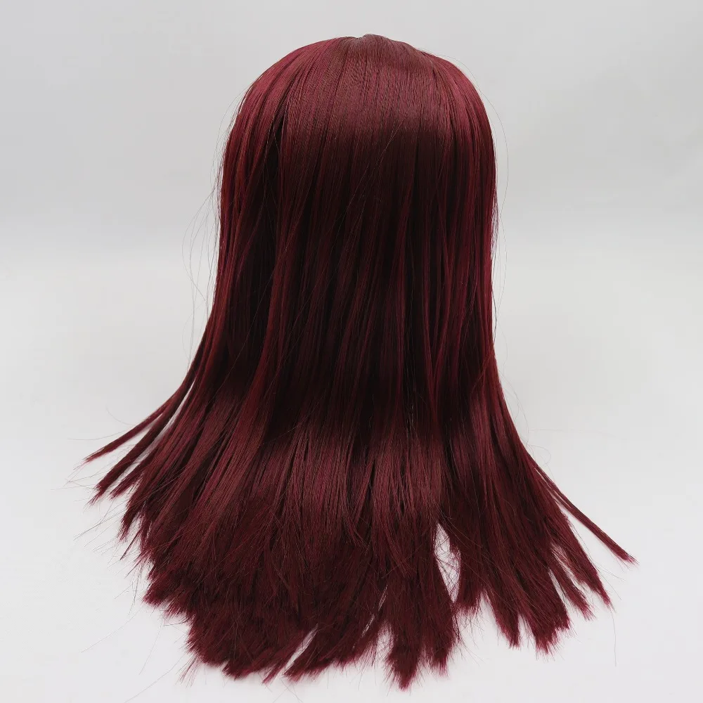 blyth doll icy RBL scalp and dome oily hair long straight hair red brown hair for DIY custom doll