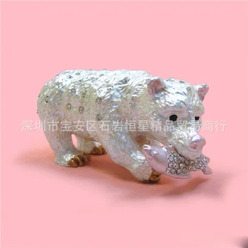 

European Chinese style Metal enamel painted crafts Polar bear, home decoration desktop ornaments(A546)
