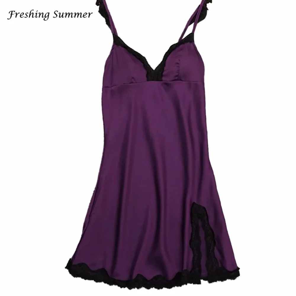Freshing Summer RAYON SILK LEISURE BREATHABLE NIGHTGOWN SEXY SPAGHETTI