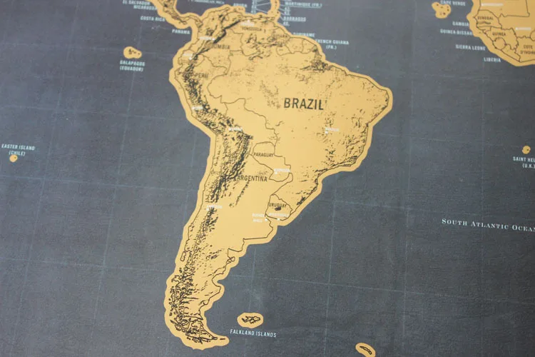 Deluxe Raspadinha Mapa Do Mundo 82.5x59.5 cm Preto Mapa Do Zero