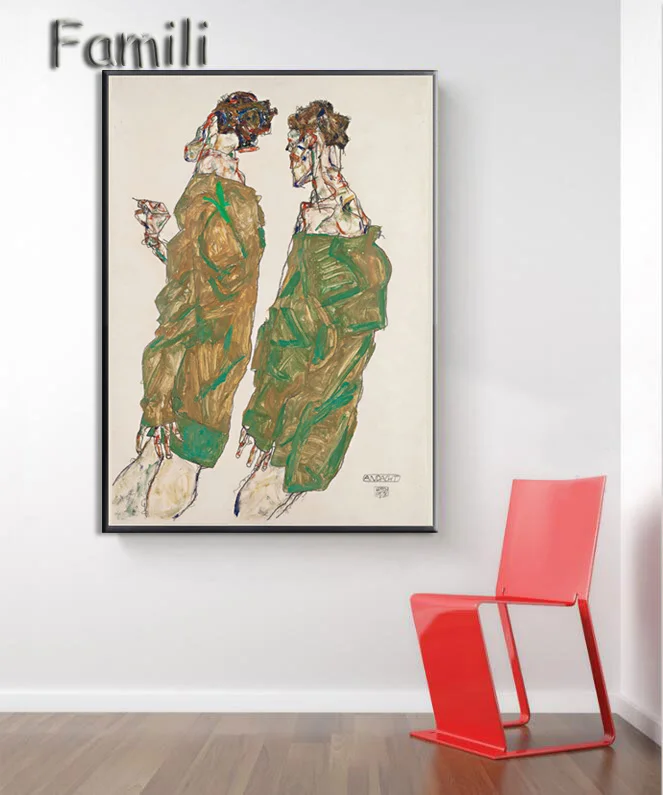 Egon Schiele тело цвет деление Эскиз Холст Искусство печать живопись плакат, Настенная картина для гостиной, домашний декор