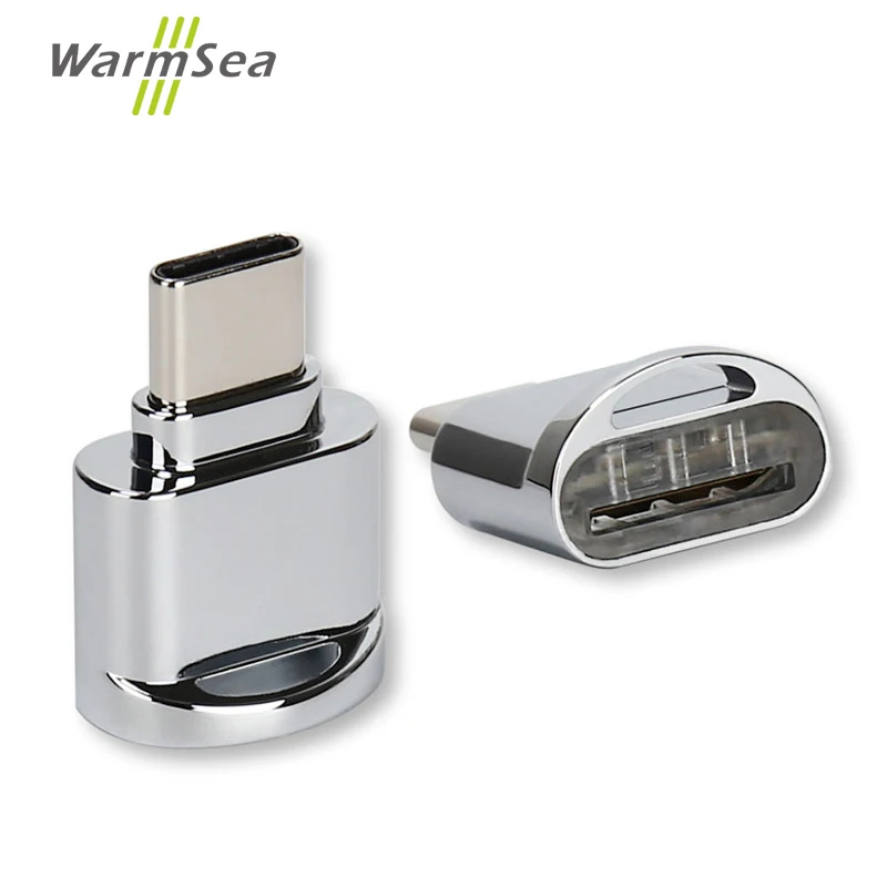 

Mini OTG USB Type C Card Reader USB3.1 Micro SD TF Memory for Macbook or smartphone with type c interface Silver Type-C
