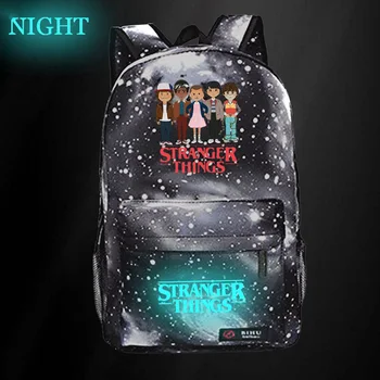 

Stranger Things Galaxy Men Women Luminous Backpack New Pattern Boys Girls Back to School Gift Mochila Fashion Teens Rucksack