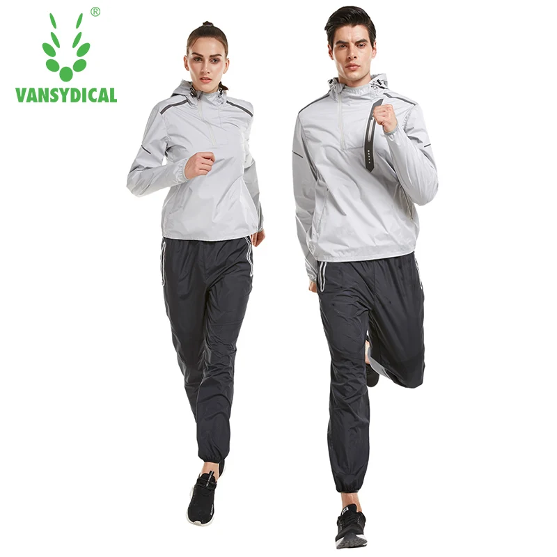 

Vansydical Lovers Sportswear Sweating Sports Suits Gym Clothes Running Jacket Pants Set Lose Weight Slimming Jogging Suits
