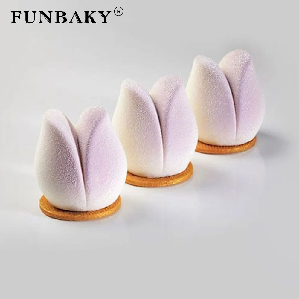 Новинка силиконовая форма FUNBAKY 3D в форме цветка тюльпана для торта мусса десерта