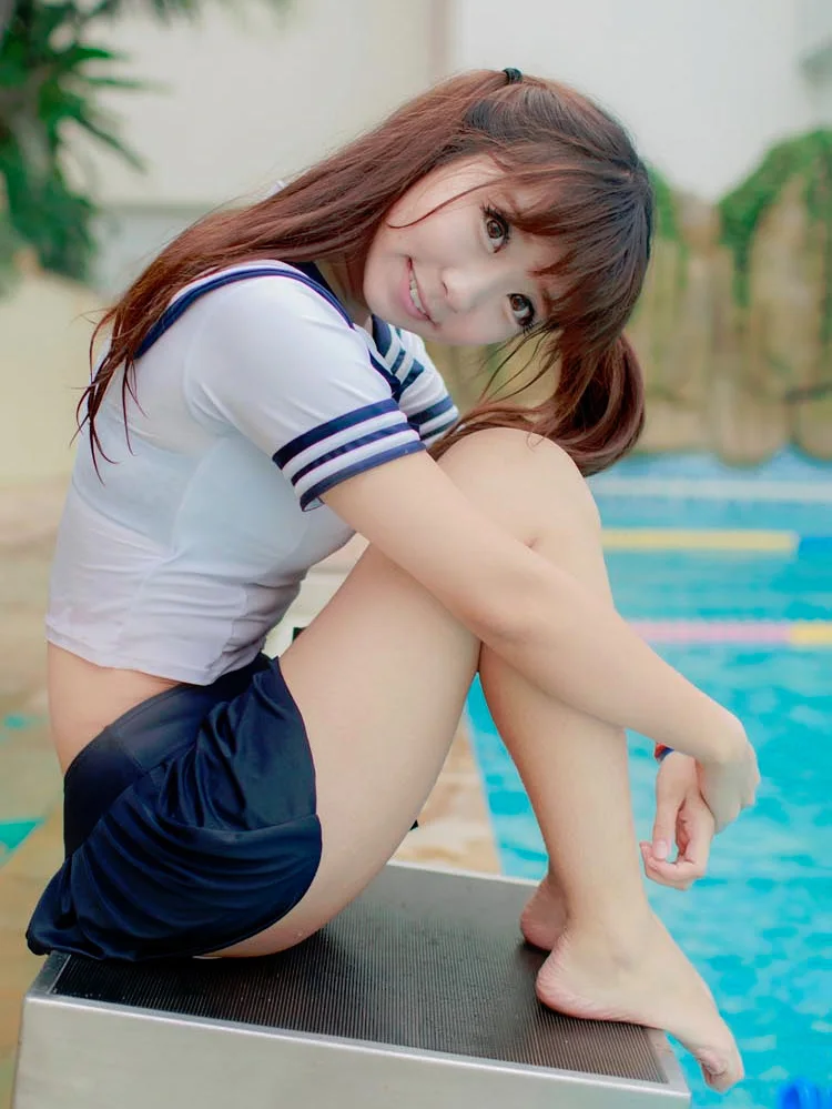 

Sailor suit sukumizu swimwear | Split skirt style Swimsuits | Summer cosplay school Swim costume