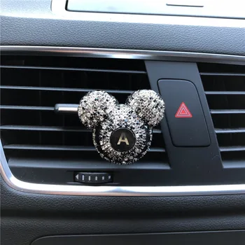 

Handsome gray English letter Lady Beautiful Car Perfume Air conditioning outlet Solid Perfume car air freshener styling