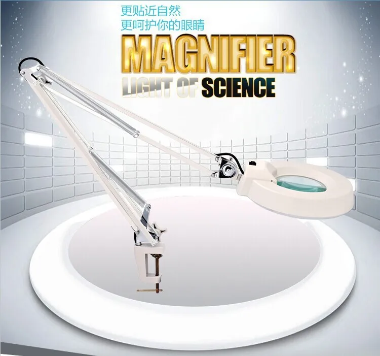 led arm lamps 220-240VAC  with magnifying glass