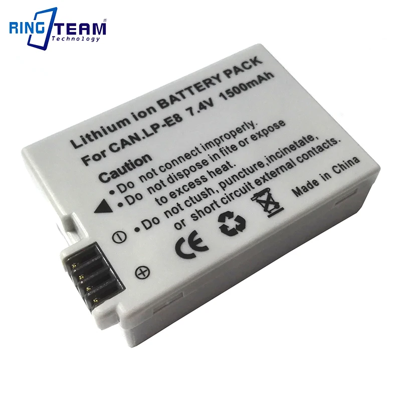 Цифровой аккумулятор LPE8 перезаряжаемый для Canon EOS Rebel T2i T3i T4i T5i Kiss X4 X5 X6 550D 600D 650D 700D