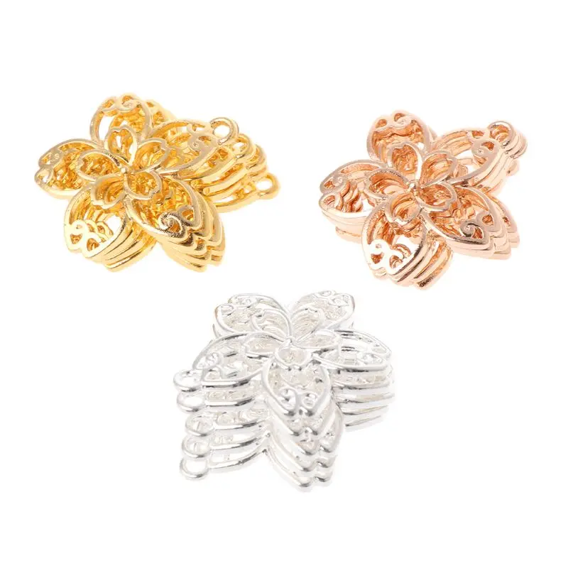 

5 Pcs DIY Handmade Pendant Jewelry Frame Mold Cherry Blossom Petals Border Glue UV Resin Epoxy Glue Metal Hollow Borders