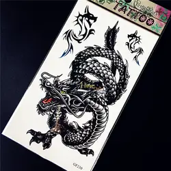 Черный китайский дракон Временные татуировки Стикеры Водонепроницаемый наклейки руку тату рукава для Для мужчин Для женщин Средства