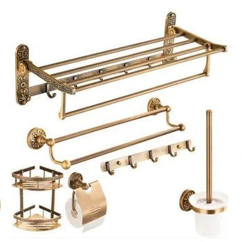

European antique towel rack towel rack set European bathroom rack retro bathroom hardware hanging wall LO4242