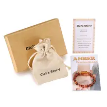 Baltic Amber Прорезыватель для зубов браслет/ножной браслет для ребенка Размер 14-16 см-подарочная коробка-4 цвета- из США и Великобритании и Австралии и CN