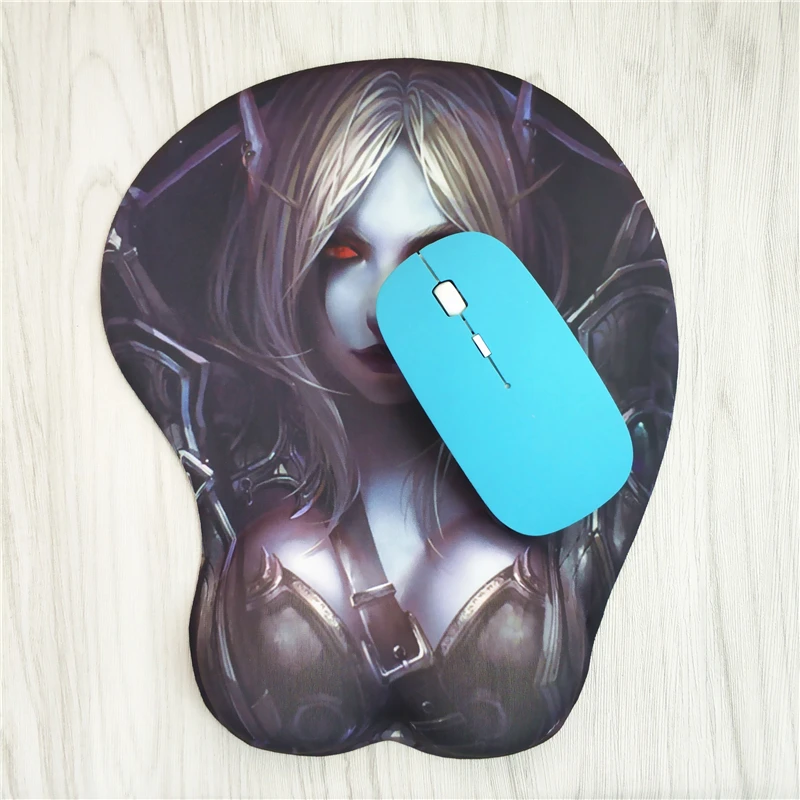 Goede WOW 3D muismat World Of Warcraft Sexy Polssteun Zachte silicagel Borst Gaming gamer Muismat Kantoor Desktop decoratie