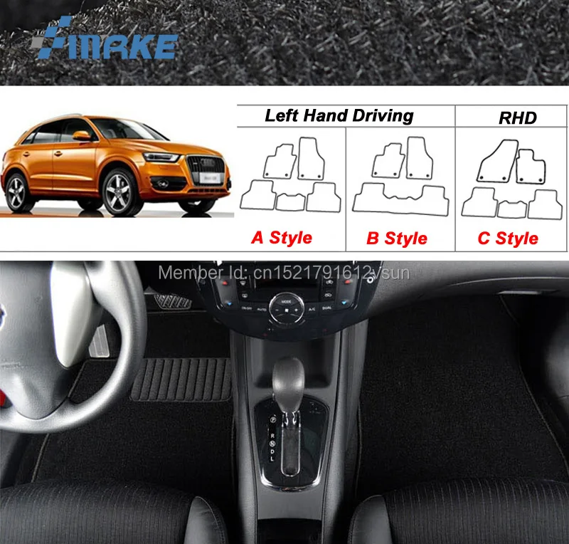smRKE For Audi Q3 2012 2016 Car Floor Mats Carpets Customized Antiskid Hydrophil Fiber Front