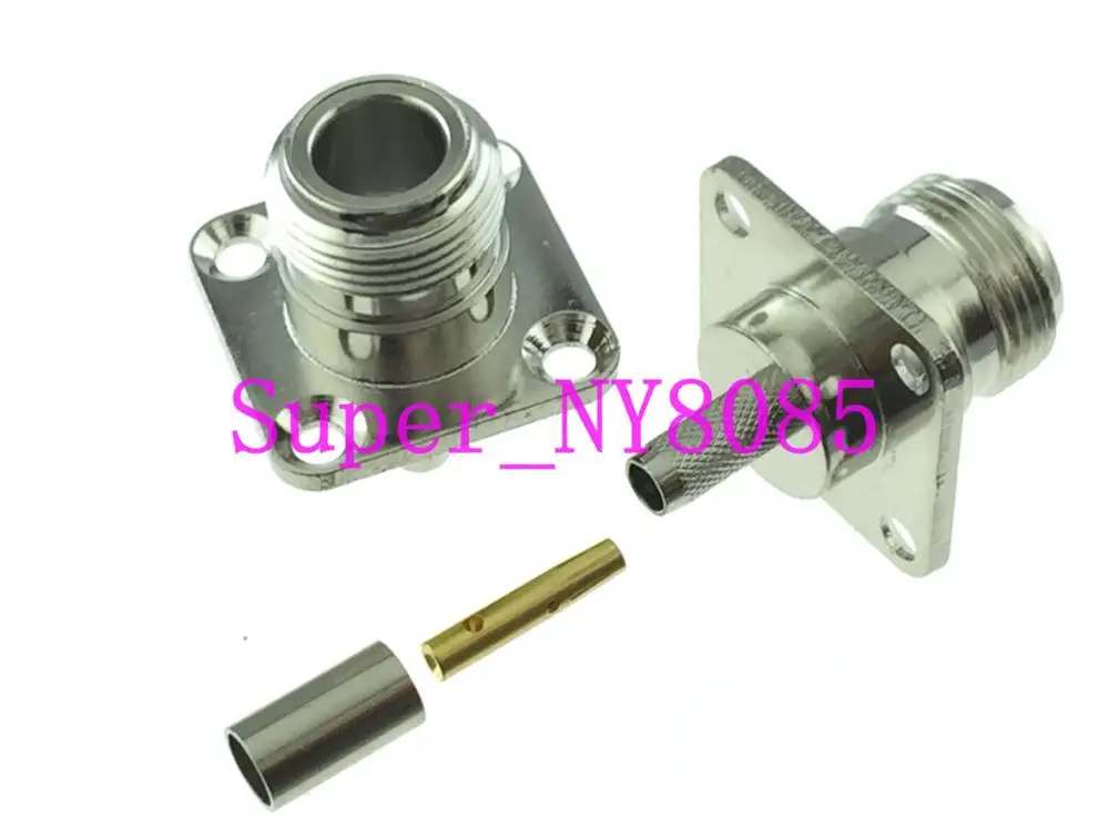 

1pce N female jack flange deck crimp RG58 RG142 LMR195 RF coaxial connector