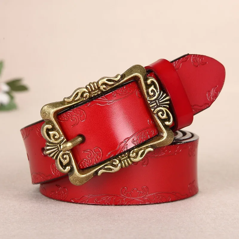 2017 Women New Genuine Leather Belts Women Fashion Strap Female Vintage