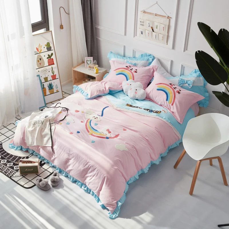Rainbow Bedding Set Super Soft Egyptian cotton Duvet Cover ...