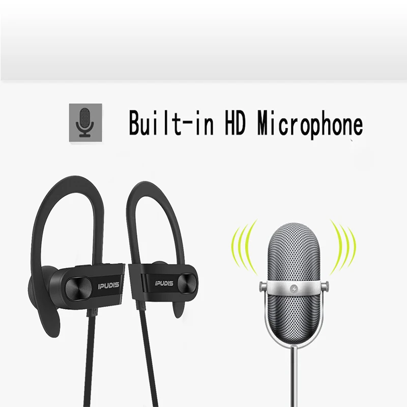 IPUDIS 110 мАч IPX7 водонепроницаемые Bluetooth наушники спортивные беспроводные гарнитуры