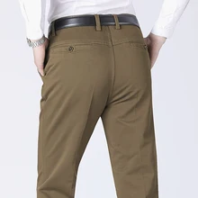 Осень зима прямые брюки мужские толстые хлопковые брюки длинные Стильные повседневные и удобные брюки однотонные теплые свободные