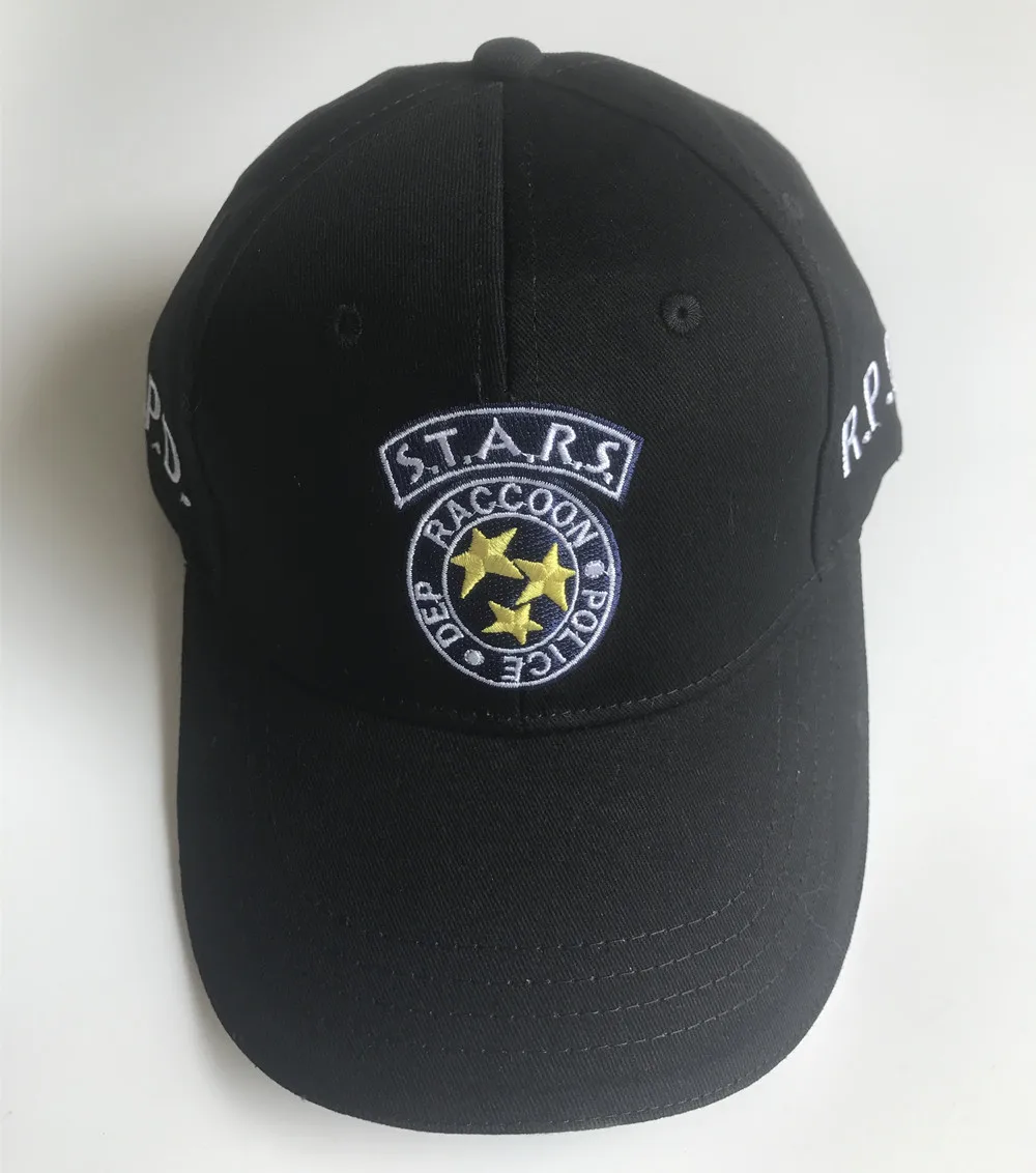 

Biohazard STARS RACCOON POLICE DEP Embroidered Adjustable Hat Black Cosplay Baseball Cap