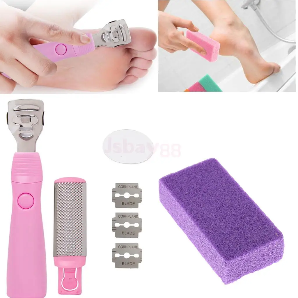 

Foot File Set Dead Hard Skin Callus Remover Scraper Pedicure Rasp Portable Cuticle Pusher Nail Foot Care + Sponge Pumice Stone