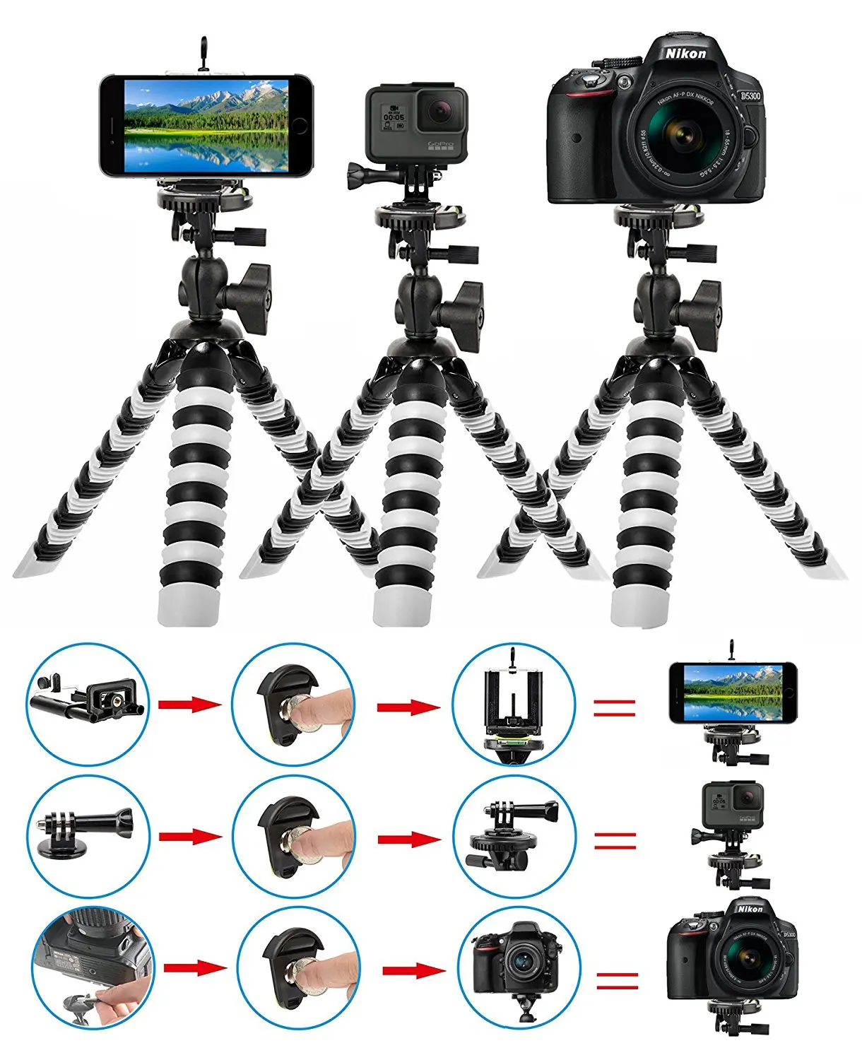 Гибкий Мобильный мини-штатив с осьминогом Gorillapod для iPhone, Canon, Nikon, sony, настольный штатив для камеры